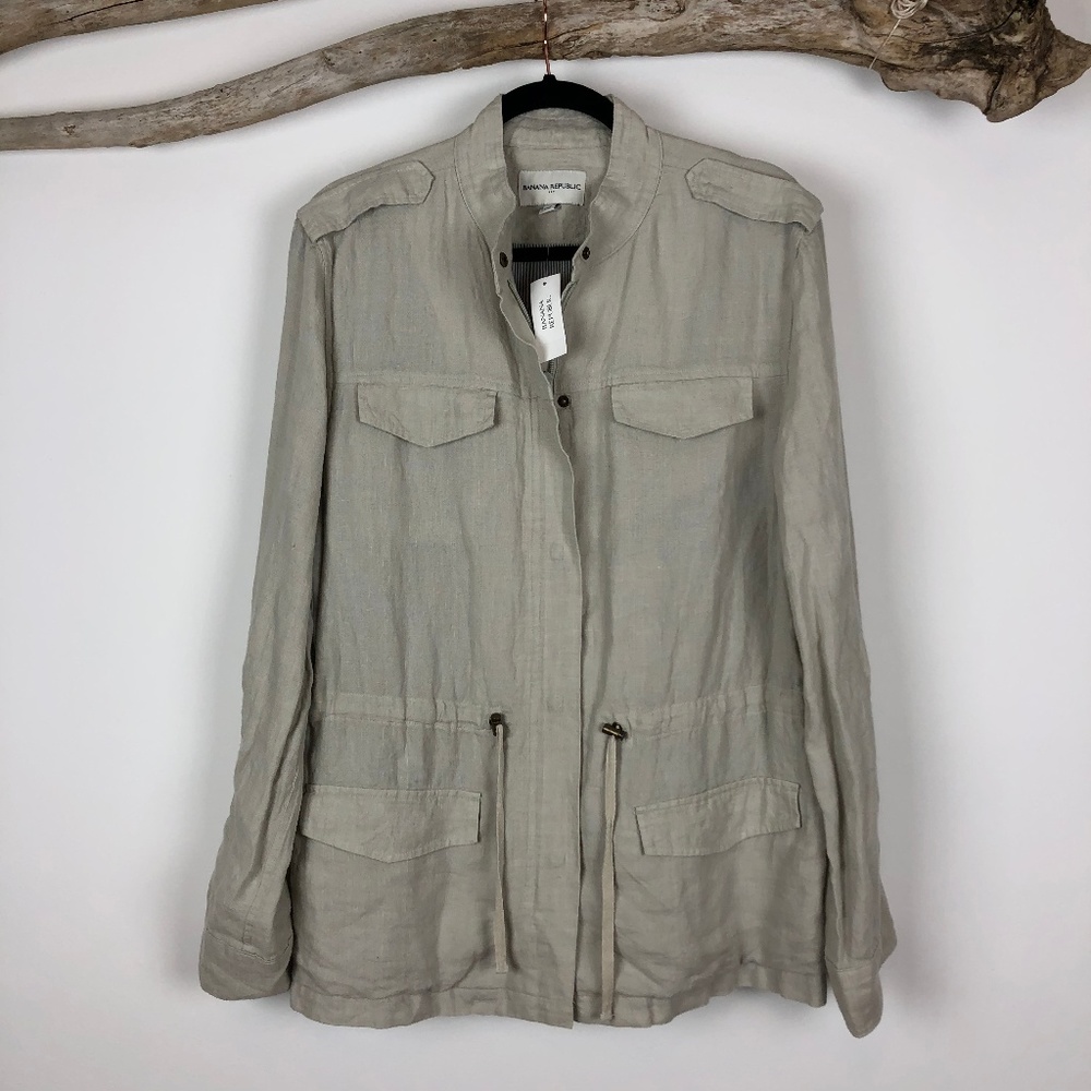 NWT Banana Republic Linen Utility Jacket. XL